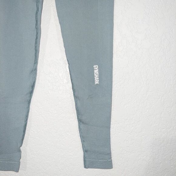 Gymshark‎ Stormy Turquoise Power Down Leggings Size XS - Picture 3 of 10